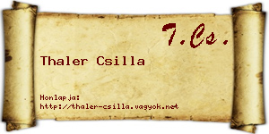Thaler Csilla névjegykártya